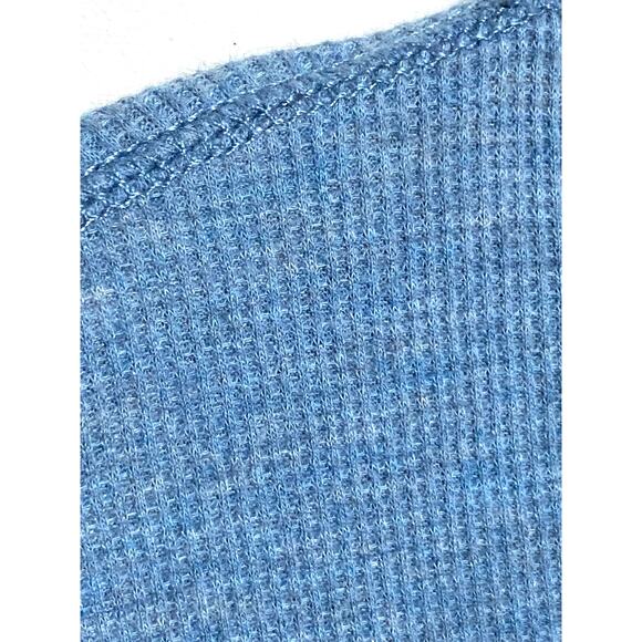 Gap Vintage Fall 2008 Waffle Knit Long Sleeve Light Blue Shirt Mens XL Stretch - Picture 2 of 7